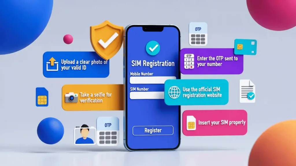 Tips For Successful SIM registration:
Upload clear selfie, up to date information, insert the SIM