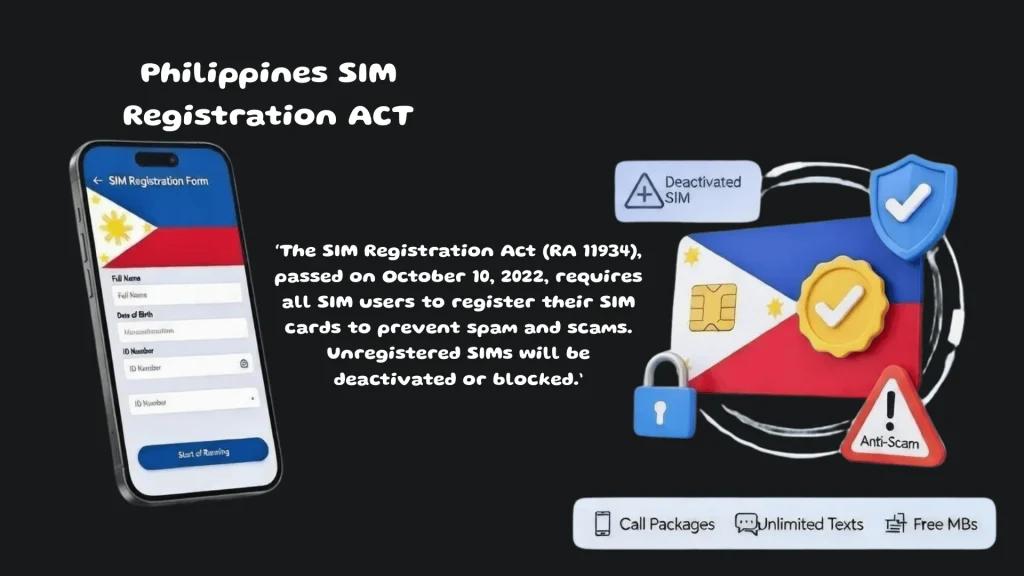 Philippines SIM Registration act was passed in 2022 in which every user has to register their sim